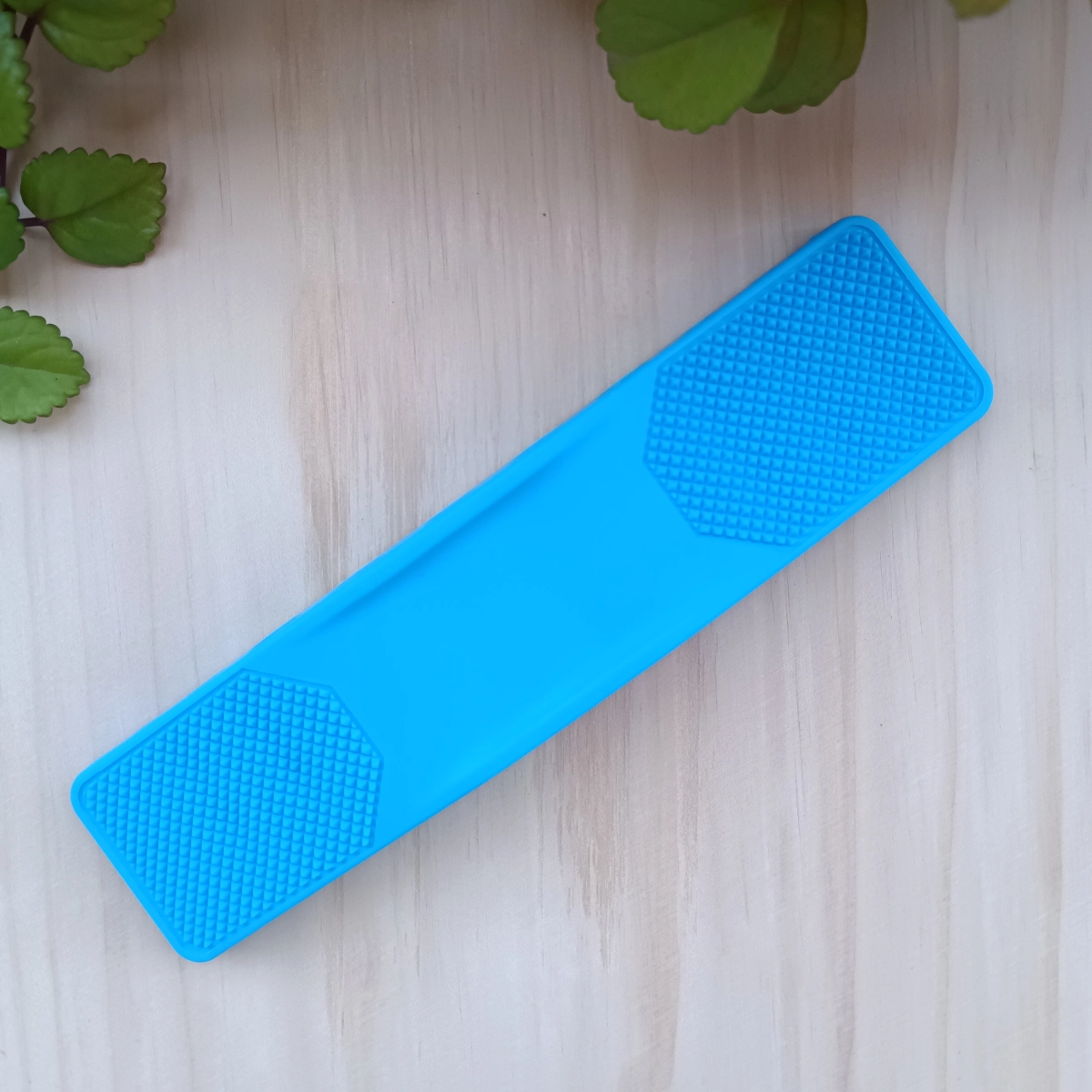 Cepillo de caballo multifunción azul vista superior