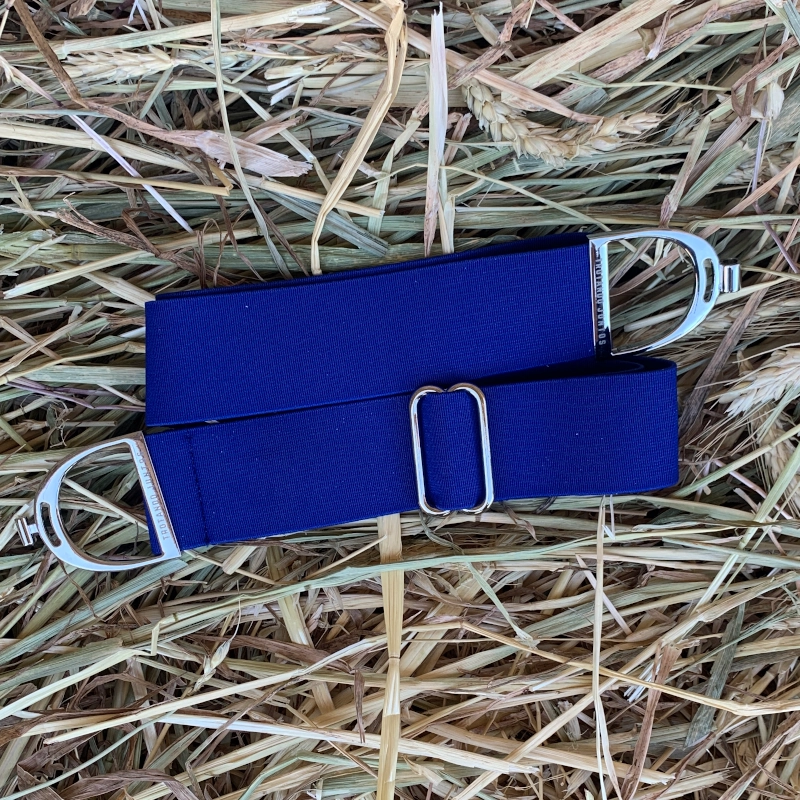 Cinturón elástico hebilla estribo color azul eléctrico