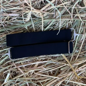 Cinturón elástico hebilla bocado brillantes color negro