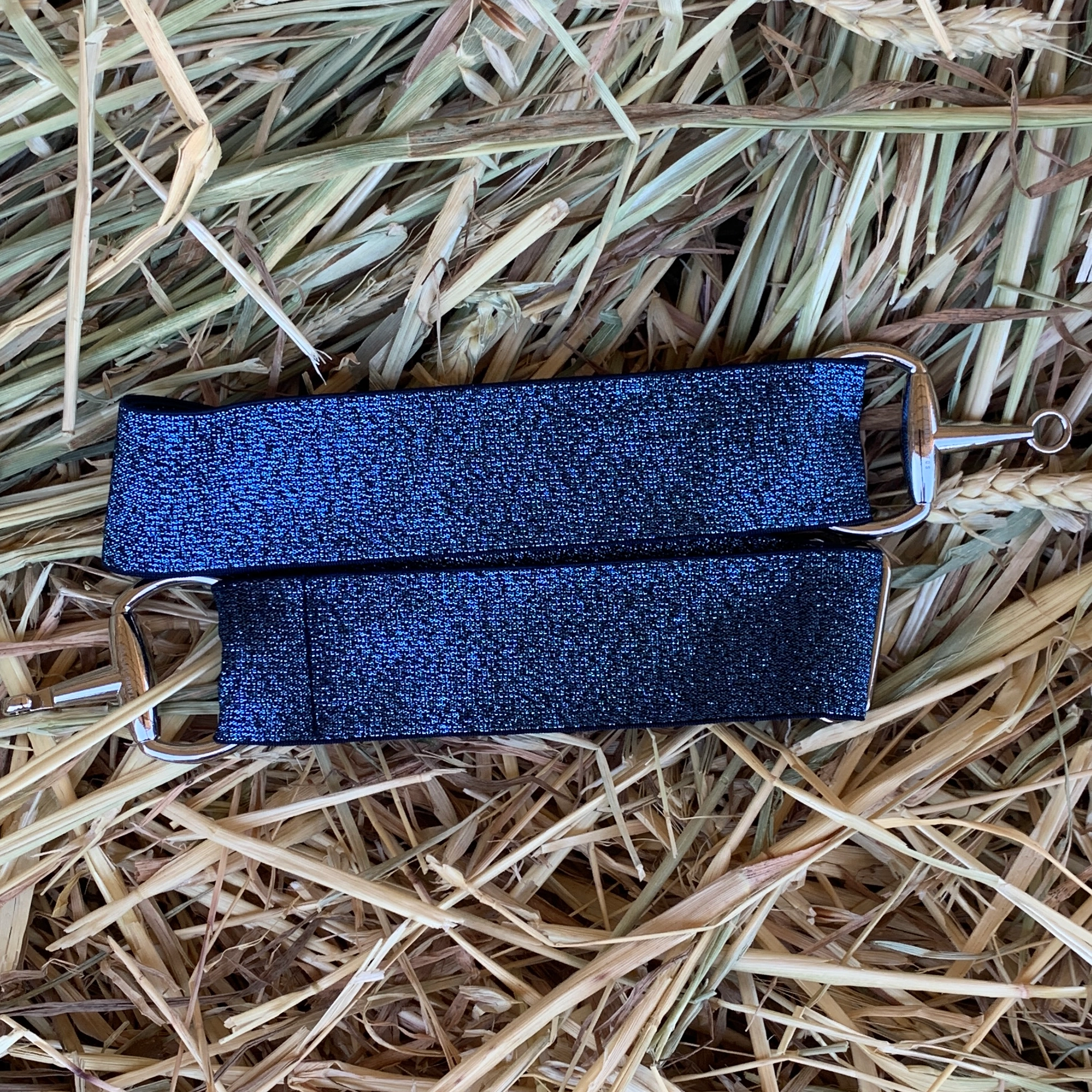 Cinturón elástico hebilla bocado color azul eléctrico