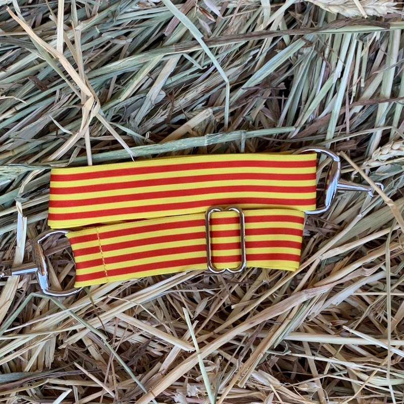 Cinturón elástico hebilla bocado color bandera catalana