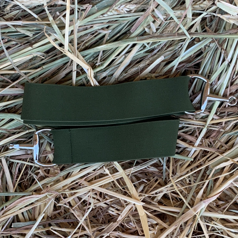 Cinturón elástico hebilla bocado color verde militar