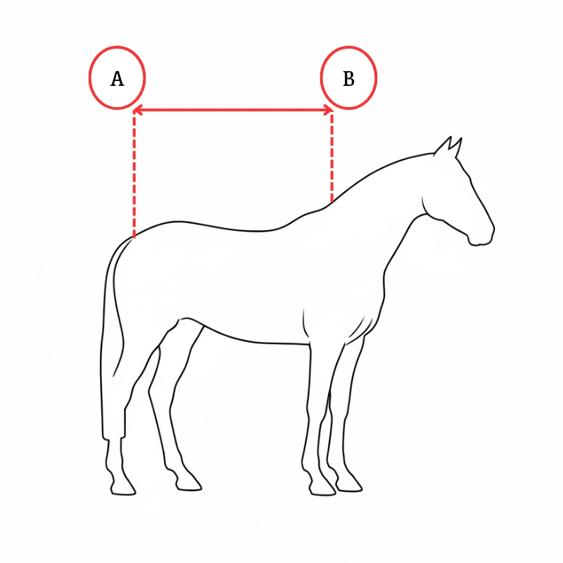 Imagen medidas lomo caballo mantas Trotando Juntos