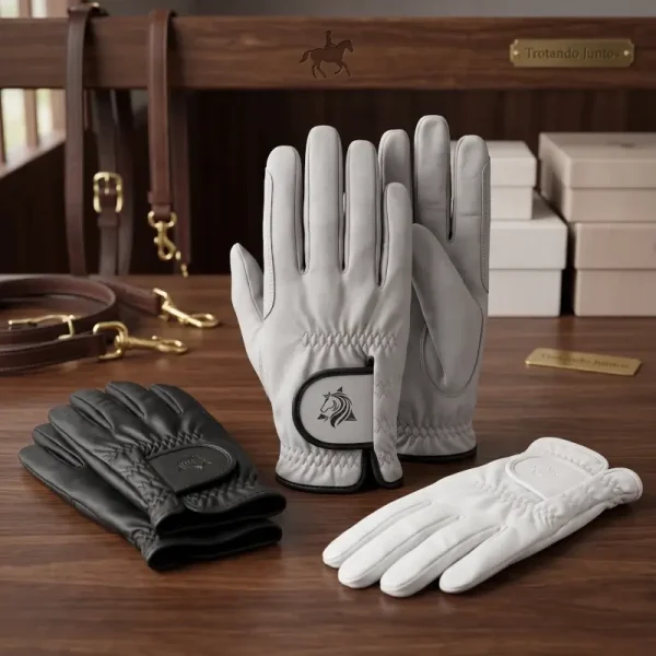 Guantes de equitación de cuero para montar a caballo