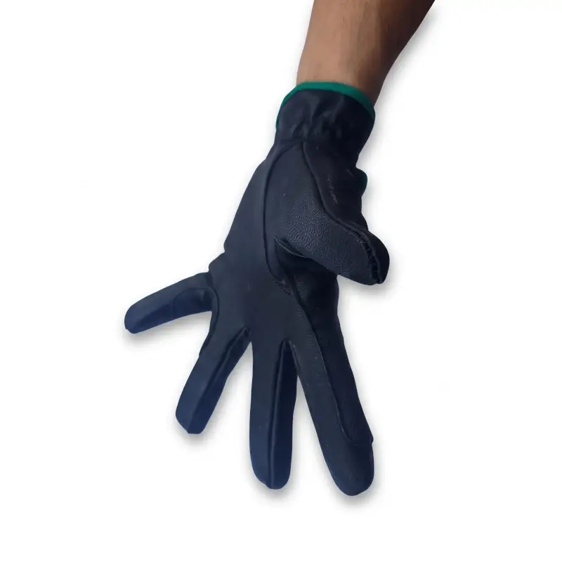 Protecciones de paso de riendas en meñique y anular para guantes de piel de equitación