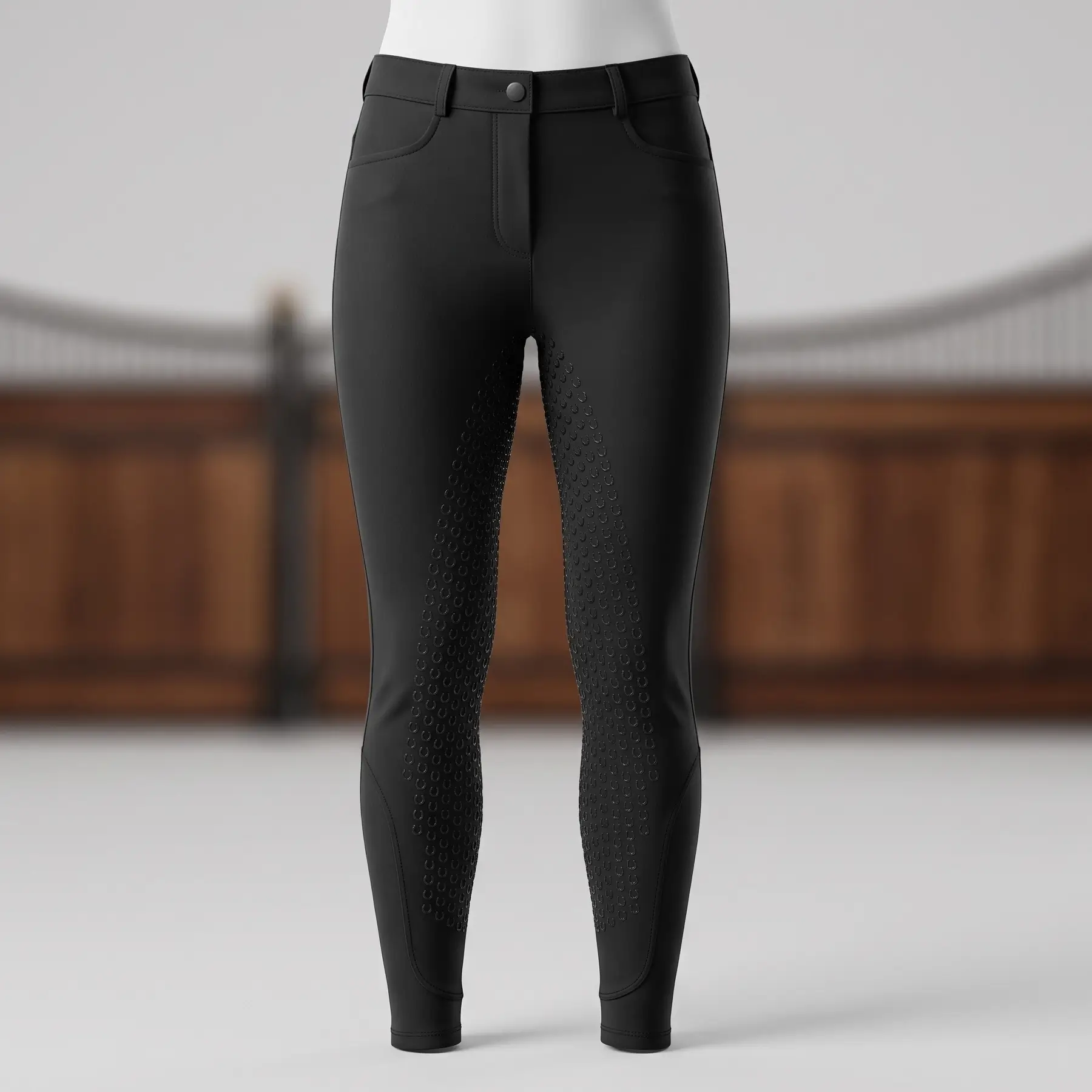 Pantalón de montar a caballo para hombre modelo XC negro visto de frente