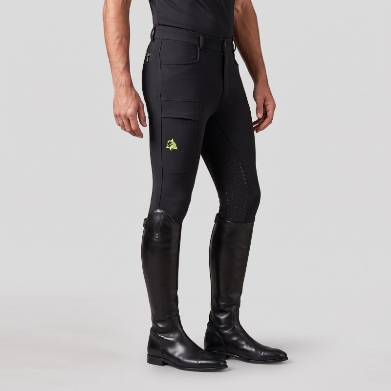 Vista lateral de pantalón de montar a caballo para hombre XC con bolsillo en el muslo