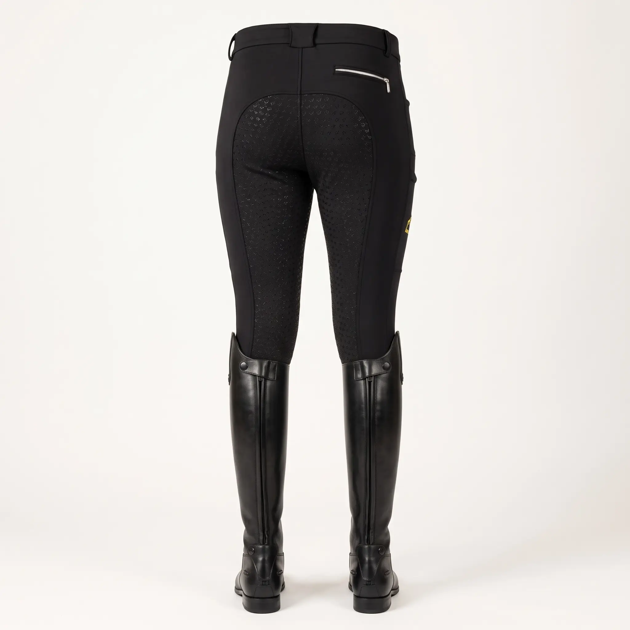 Vista posterior de pantalón de montar hombre XC con full grip de silicona en asiento