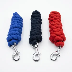 Ramales para caballos de algodón trenzado en colores rojo, azul y negro