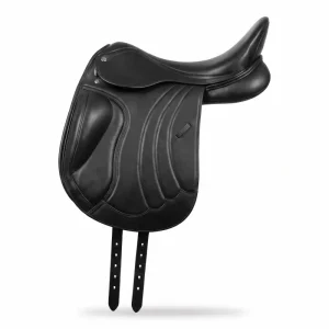 Silla mixta Titán Mix de cuero soft negra en vista lateral